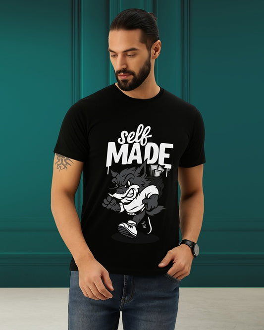 "Self Made” Half Sleeve Round Neck Unisex Cotton T-Shirt