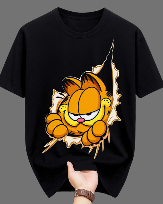 "Garfield Cartoon” Half Sleeve Round Neck Unisex Cotton T-Shirt