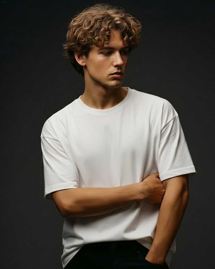Clophic White Oversized T-Shirt – Relaxed fit