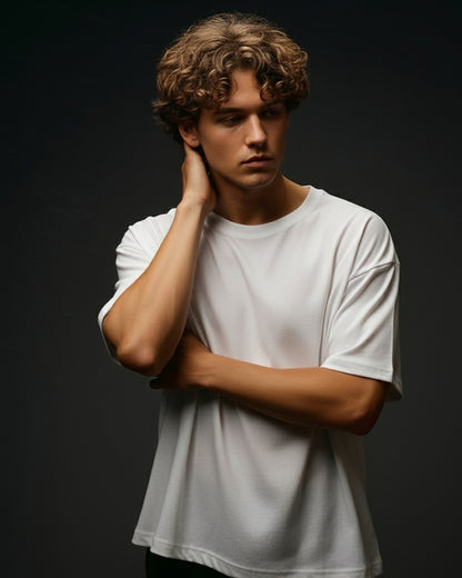 Clophic White Oversized T-Shirt – Relaxed fit