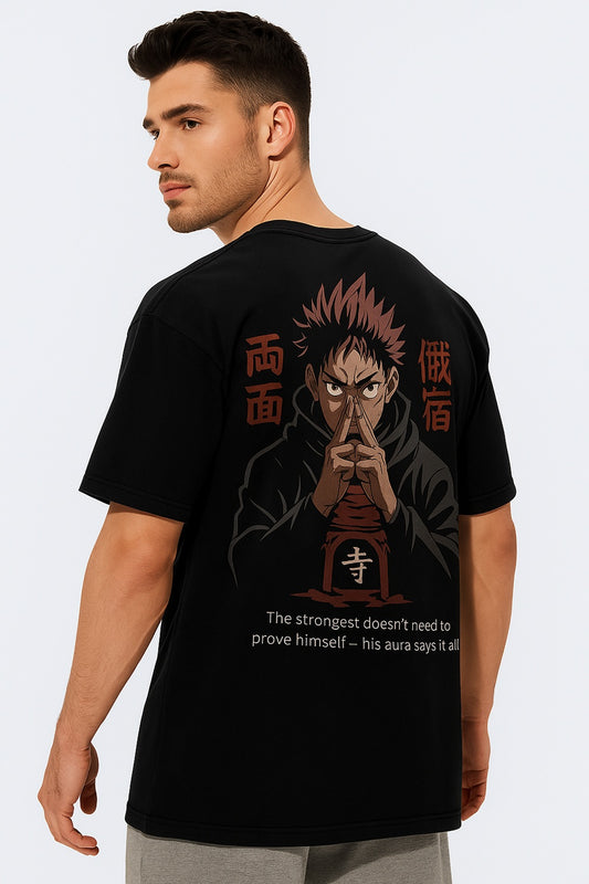 Oversized Anime T-Shirt | Graphic Inspired Graphic Tee | Streetwear Style | Black Cotton Half Sleeve T-Shirt