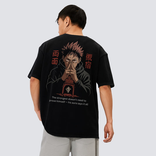 Oversized Anime T-Shirt | Graphic Inspired Graphic Tee | Streetwear Style | Black Cotton Half Sleeve T-Shirt