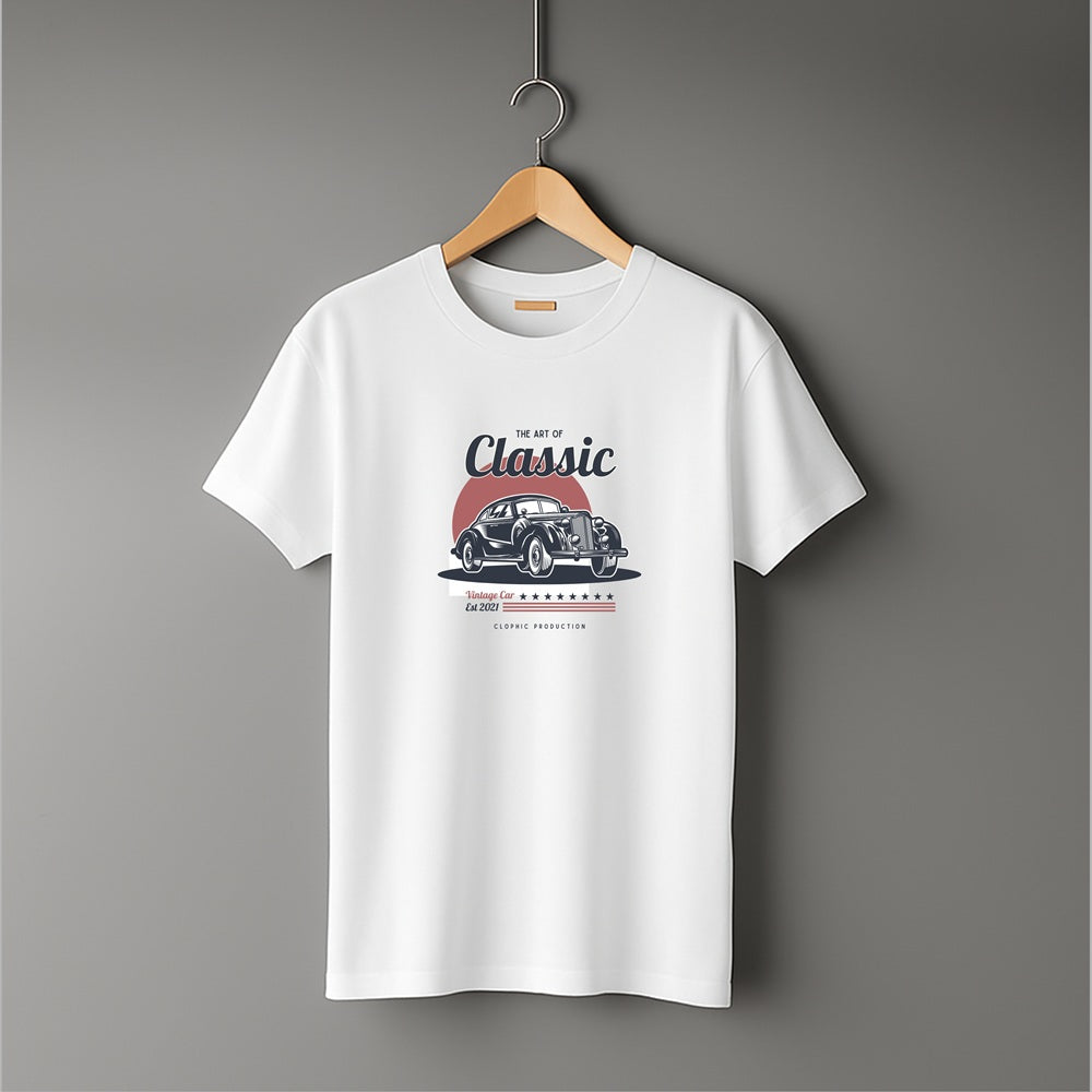 "Classic” Half Sleeve Round Neck Unisex Cotton T-Shirt