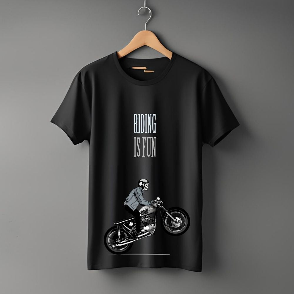 Clophic “Riding Is Fun” Regular Fit Half Sleeve Round Neck T-Shirt