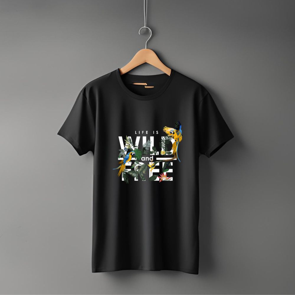 Clophic “Wild Free” Regular Fit Half Sleeve Round Neck T-Shirt