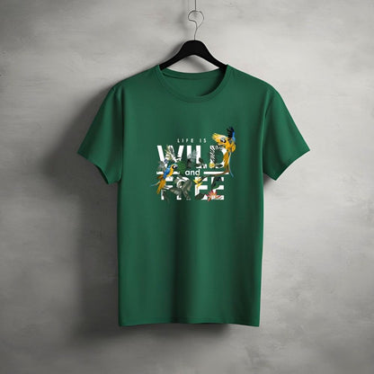 Clophic “Wild Free” Regular Fit Half Sleeve Round Neck T-Shirt