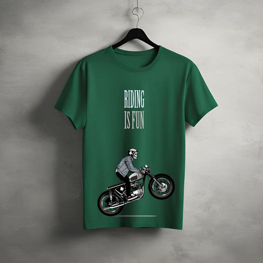 Clophic “Riding Is Fun” Regular Fit Half Sleeve Round Neck T-Shirt