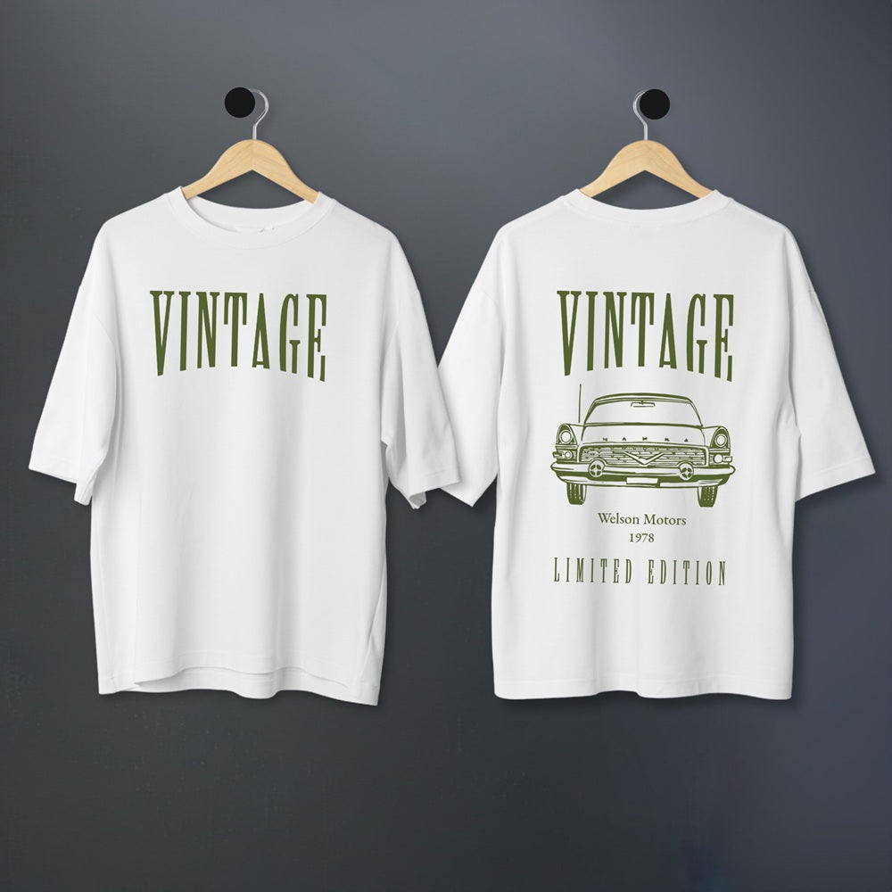 Vintage Car Graphic Oversized T-Shirt