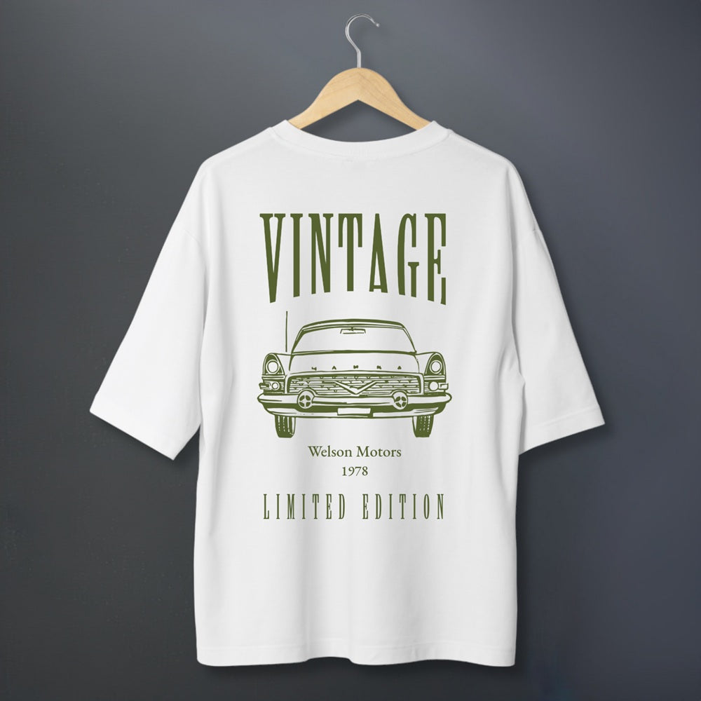 Vintage Car Graphic Oversized T-Shirt