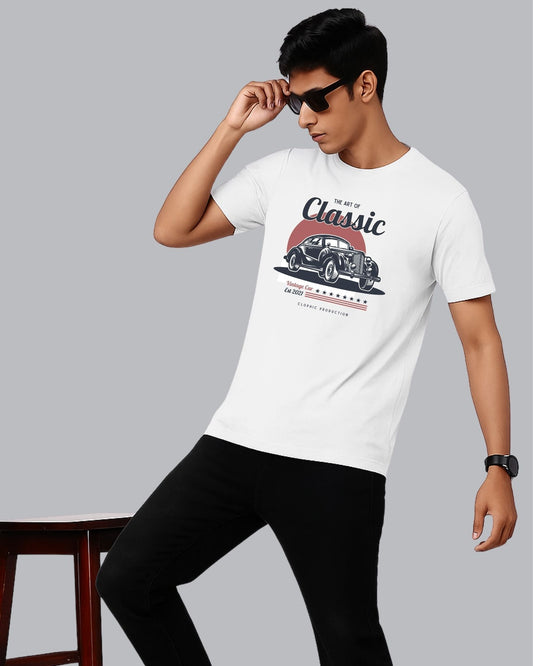 "Classic” Half Sleeve Round Neck Unisex Cotton T-Shirt