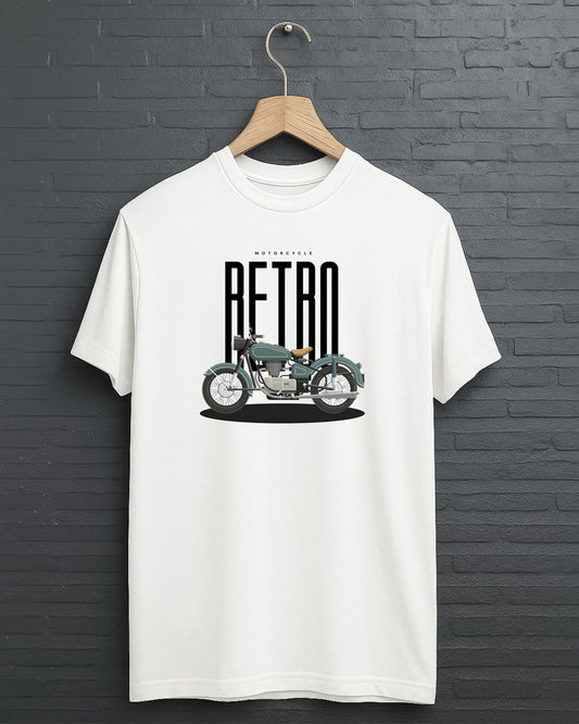 "Retro” Half Sleeve Round Neck Unisex Cotton T-Shirt