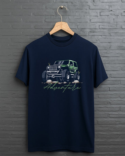 "Adventure” Half Sleeve Round Neck Unisex Cotton T-Shirt