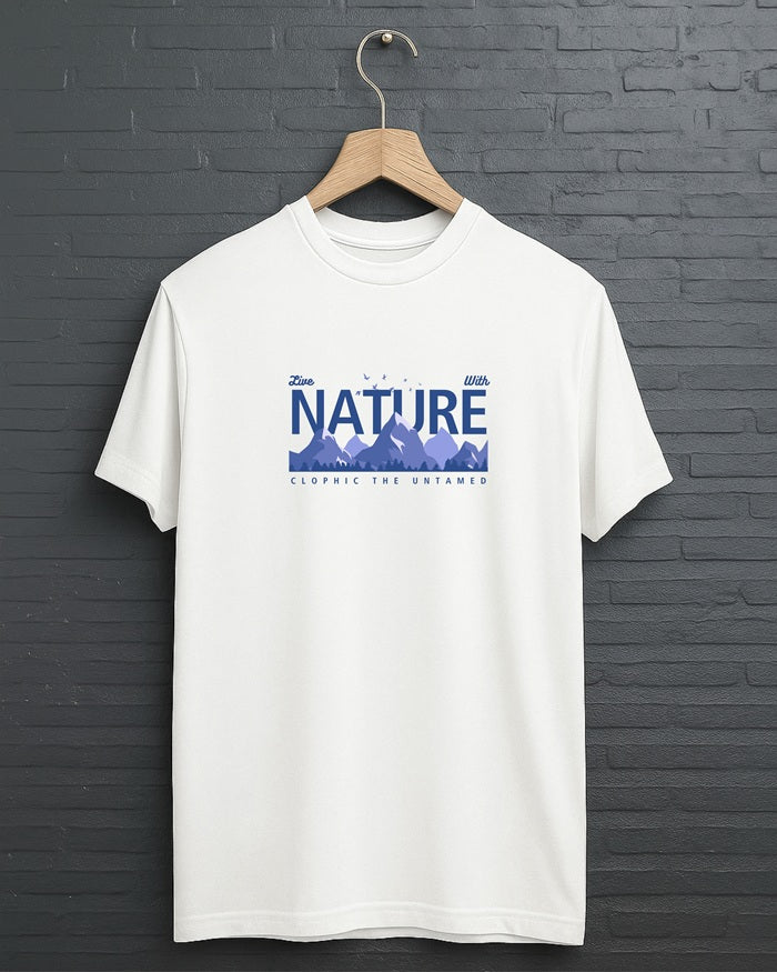 "Nature” Half Sleeve Round Neck Unisex Cotton T-Shirt