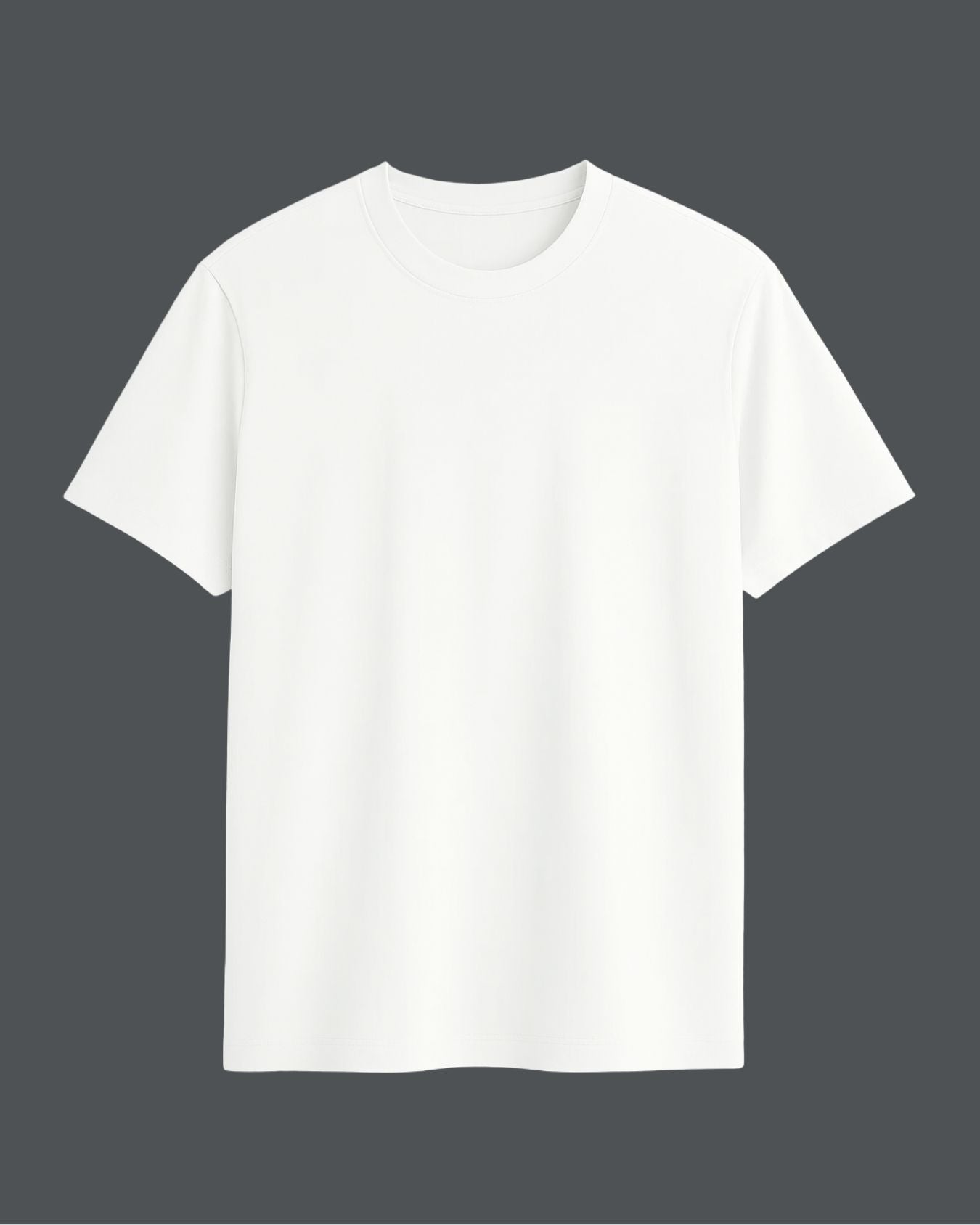 "White” Half Sleeve Round Neck Unisex Cotton T-Shirt