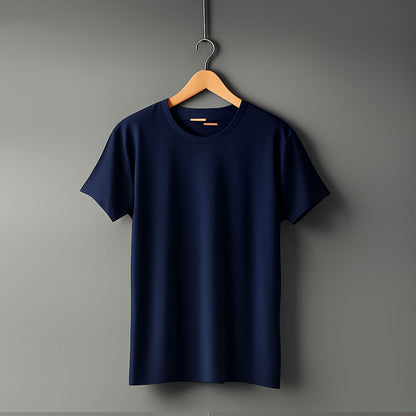 "Navy Blue” Half Sleeve Round Neck Unisex Cotton T-Shirt
