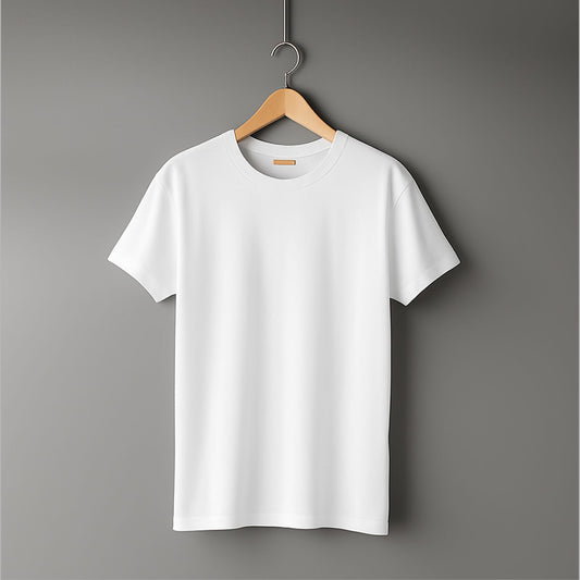 "White” Half Sleeve Round Neck Unisex Cotton T-Shirt