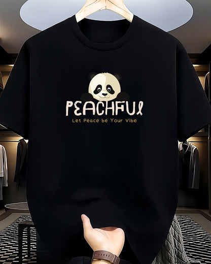 "Peachful” Half Sleeve Round Neck Unisex Cotton T-Shirt