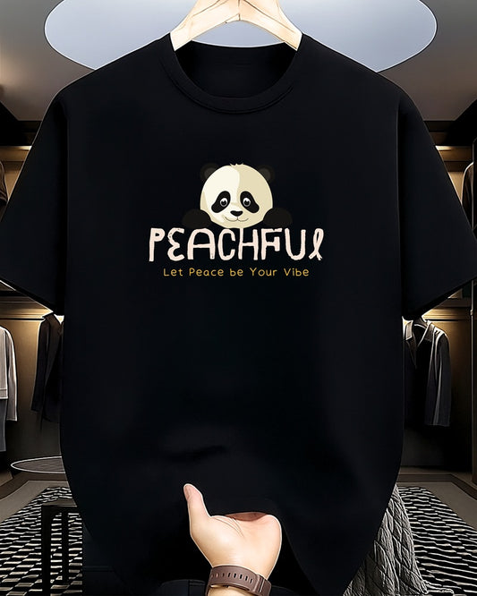 "Peachful” Half Sleeve Round Neck Unisex Cotton T-Shirt