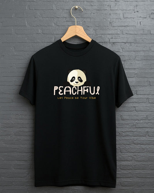 "Peachful” Half Sleeve Round Neck Unisex Cotton T-Shirt