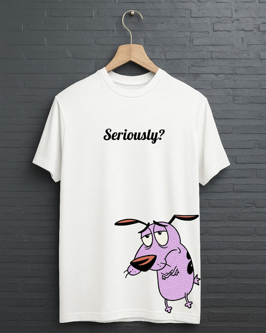 "Seriously” Half Sleeve Round Neck Unisex Cotton T-Shirt