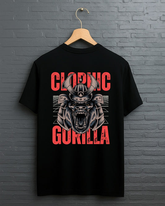 Clophic Gorilla Half Sleeve Round Neck Unisex Cotton T-Shirt