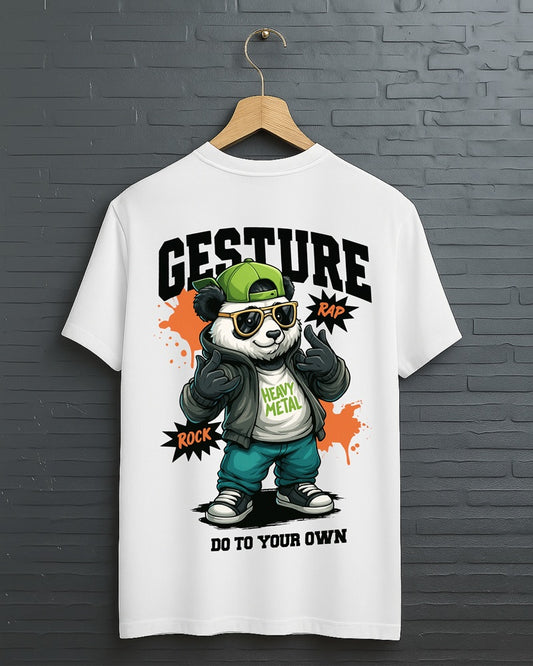 "Gesture” Half Sleeve Round Neck Unisex Cotton T-Shirt
