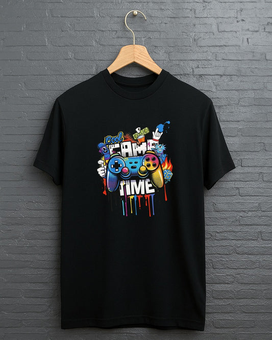 "Game Time” Half Sleeve Round Neck Unisex Cotton T-Shirt