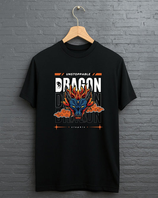 "Unstoppable Dragon” Half Sleeve Round Neck Unisex Cotton T-Shirt