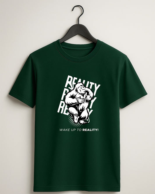 "Reality” Half Sleeve Round Neck Unisex Cotton T-Shirt