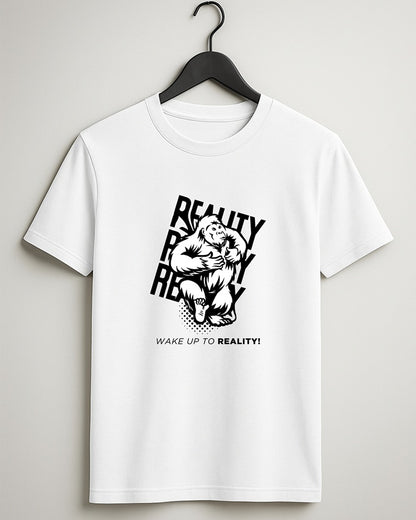 "Reality” Half Sleeve Round Neck Unisex Cotton T-Shirt
