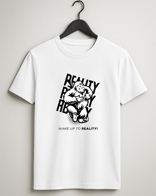 "Reality” Half Sleeve Round Neck Unisex Cotton T-Shirt