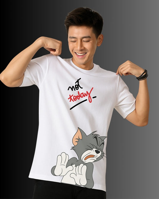 "Not Today” Half Sleeve Round Neck Unisex Cotton T-Shirt