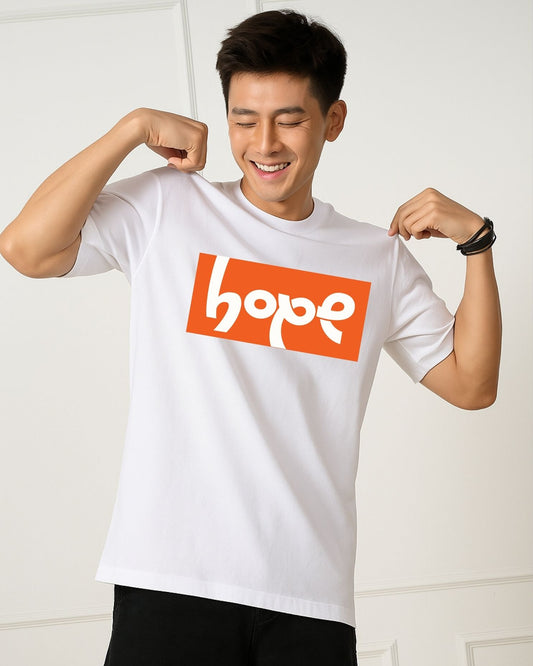 "Hope” Half Sleeve Round Neck Unisex Cotton T-Shirt