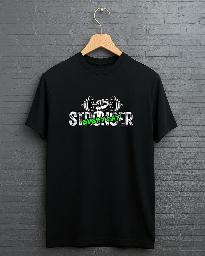 "Stronger” Half Sleeve Round Neck Unisex Cotton T-Shirt