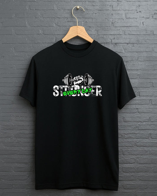 "Stronger” Half Sleeve Round Neck Unisex Cotton T-Shirt