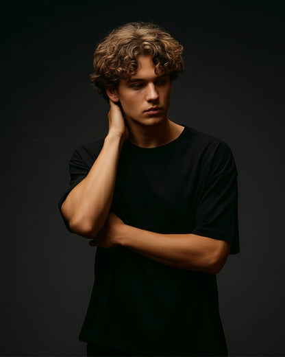 Clophic Black Oversized T-Shirt – Relaxed fit