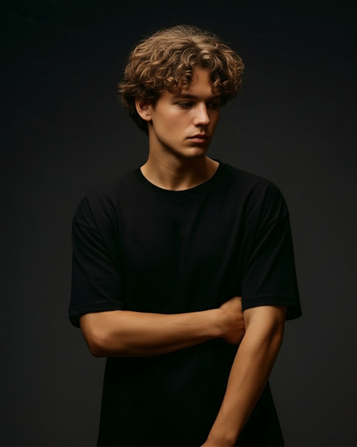 Clophic Black Oversized T-Shirt – Relaxed fit