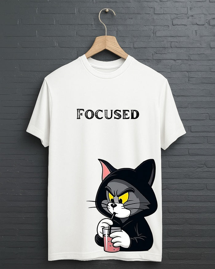 "Focused” Half Sleeve Round Neck Unisex Cotton T-Shirt
