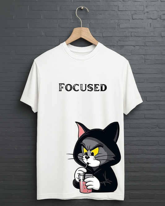 "Focused” Half Sleeve Round Neck Unisex Cotton T-Shirt