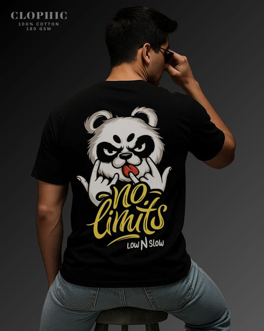 No Limits Panda Graphic T-Shirt – Bold Streetwear Oversized Tee