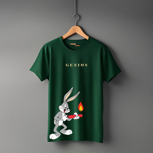 "Genius” Half Sleeve Round Neck Unisex Cotton T-Shirt