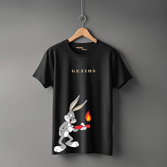 "Genius” Half Sleeve Round Neck Unisex Cotton T-Shirt