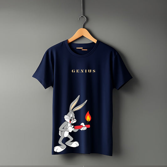 "Genius” Half Sleeve Round Neck Unisex Cotton T-Shirt