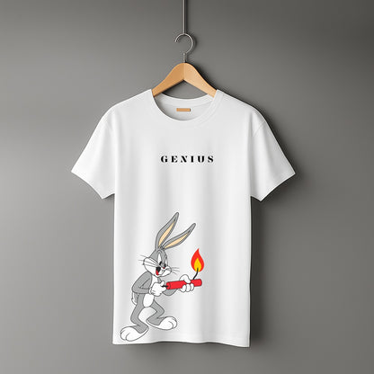 "Genius” Half Sleeve Round Neck Unisex Cotton T-Shirt
