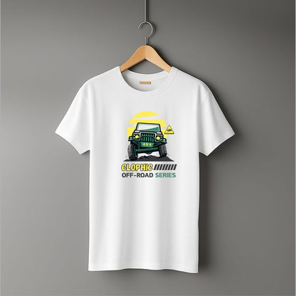 "Off-Road” Half Sleeve Round Neck Unisex Cotton T-Shirt