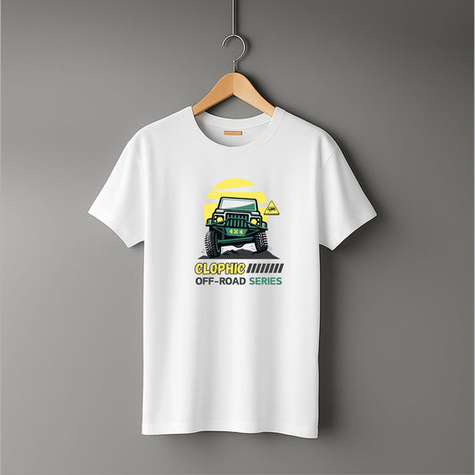 "Off-Road” Half Sleeve Round Neck Unisex Cotton T-Shirt