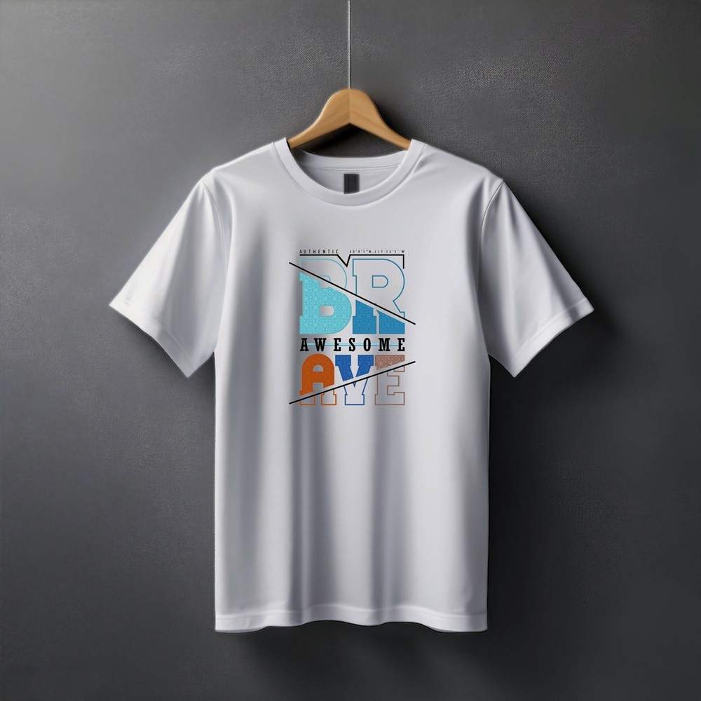 "Brave” Half Sleeve Round Neck Unisex Cotton T-Shirt