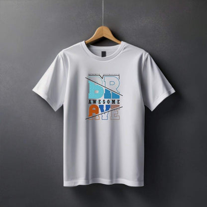 "Brave” Half Sleeve Round Neck Unisex Cotton T-Shirt