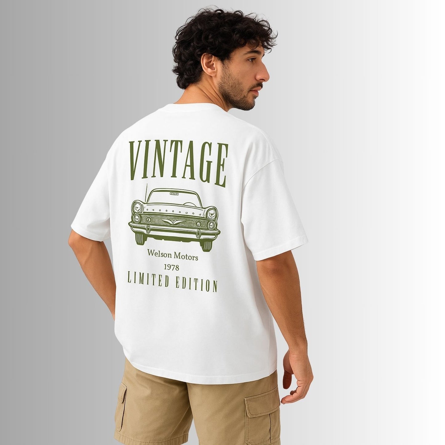 Vintage Car Graphic Oversized T-Shirt