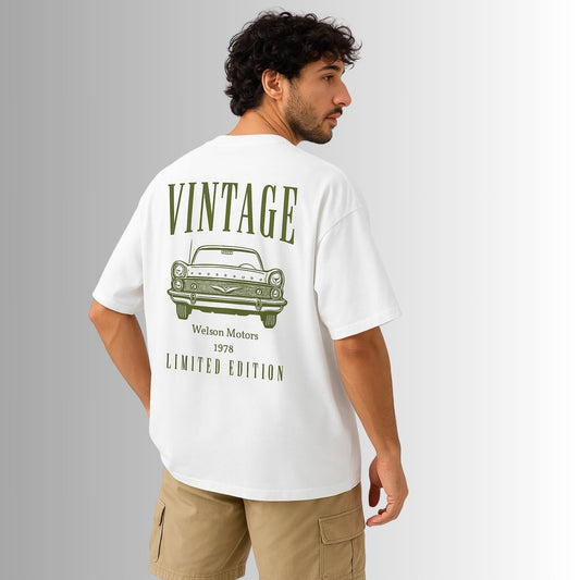 Vintage Car Graphic Oversized T-Shirt